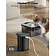 DownyPaws 2.5L Automatic Stainless Steel Cat Water Fountain with 4000mAh Wireless Battery and Integrated Sensor Dispenser