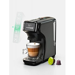 آلة صنع القهوة بكبسولات 6 في 1 لتحضير القهوة الساخنة/الباردة بأنواع متعددة، من إسبريسو إلى الكابتشينو، وصانعة القهوة Dolce Gusto ونسبريسو بالمسحوق من HiBREW H1B
