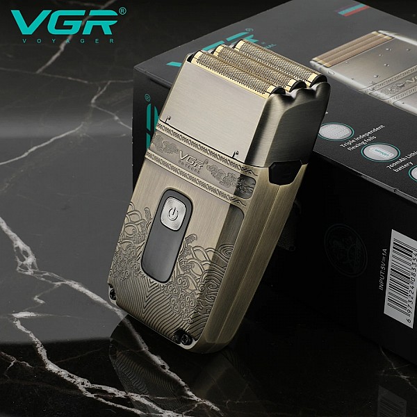VGR Professional Electric Shaver for Beard and Bald Head Trimming, Titanium Blade with LED Display, Model V-335