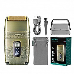 VGR Professional Electric Shaver for Beard and Bald Head Trimming, Titanium Blade with LED Display, Model V-335