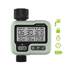 The HCT-322 Automatic Water Timer is a digital irrigation device designed for outdoor use in gardens, intelligent sprinkler technology aimed at conserving water and time