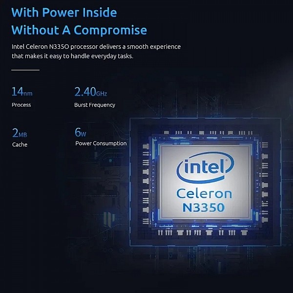 MLLSE M2 Mini PC Intel Celeron N3350 CPU 6G RAM 64G ROM USB3.0 Win10 WiFi Bluetooth 4.2 Desktop Portable Computer
