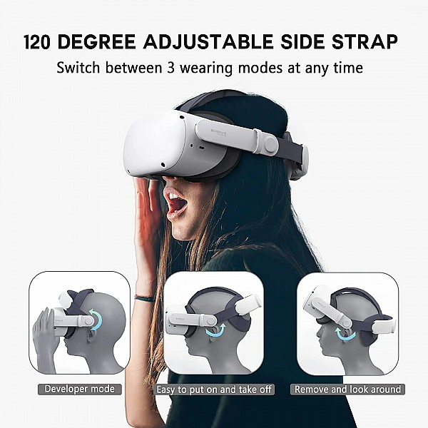BOBOVR M1 Plus Head Strap Compatible with Quest 2 Elite Strap for Enhanced Support Lightweight with Honeycomb Anti-skid Pad