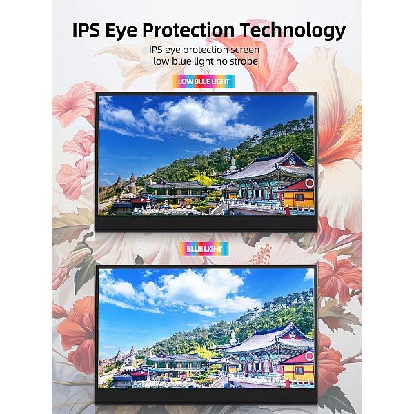  ZSUS 18-Inch Portable 1080P 100Hz Monitor with HDR, 100% sRGB, 350 cd/m². Compatible with Xbox, PS4/5, Switch, Phones, PCs, Laptops.