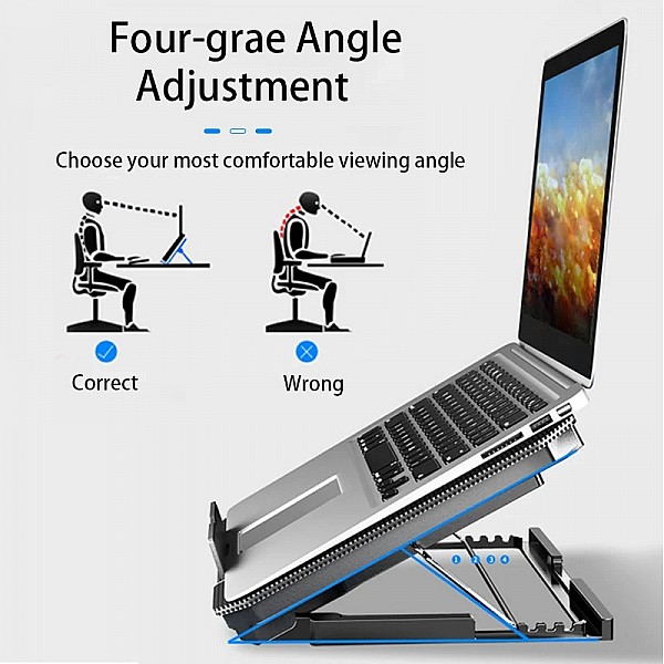 Gaming Laptop Cooler Large Size For 12-16 Inch Notebook Two USB Laptop Cooling Pads Wind Speed Adjustable Silent Laptop Stand
