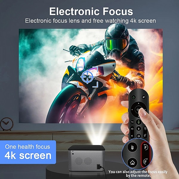 Magcubic Android 11 4K Smart Projector - 1920*1080P Full HD Resolution, 580ANSI Brightness, Wifi6 and BT5.0 Connectivity, Voice Control, Home Cinema Theater